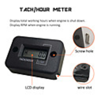 Tachometer Tach LCD Hour Meter for Marine Gasoline Engine Lawn Mower ATV Motorcycle Snowmobile Jet Ski Pit