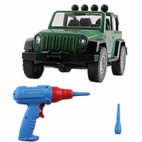 take apart truck toy set,  diy assembled military vehicle car off-road truck with engine sounds led lights,  construction vehicle building play learning toys set for boys girls toddlers (green)