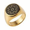 talisman seal solomon six-pointed star 12 constellation rings stainless steel bnad for men women