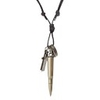 Taper Bullet Pattern Cow Leather Necklace