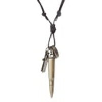 Taper Bullet Pattern Cow Leather Necklace