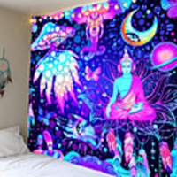 Tapestry wall hanging art decoration blanket curtain picnic table cloth hanging home bedroom living room dormitory decoration fairy tale series Buddha statue shop Monternet divination