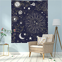 Tarot Divination Wall Tapestry Art Decor Blanket Curtain Hanging Home Bedroom Living Room Decoration Mysterious Bohemian Celestial Moon Sun miniinthebox