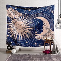 Tarot Divination Wall Tapestry Art Decor Blanket Curtain Hanging Home Bedroom Living Room Decoration Mysterious Bohemian Celestial Moon Sun miniinthebox