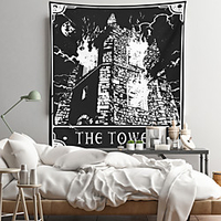 Tarot Divination Wall Tapestry Art Decor Blanket Curtain Hanging Home Bedroom Living Room Decoration Mysterious Bohemian miniinthebox