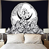 Tarot Divination Wall Tapestry Art Decor Blanket Curtain Picnic Tablecloth Hanging Home Bedroom Living Room Dorm Decoration Mysterious Bohemian Moon Star Mountain