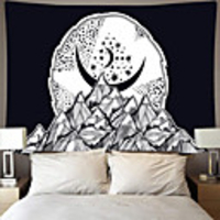 Tarot Divination Wall Tapestry Art Decor Blanket Curtain Picnic Tablecloth Hanging Home Bedroom Living Room Dorm Decoration Mysterious Bohemian Moon Star Mountain