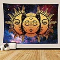 Tarot Divination Wall Tapestry Art Decor Blanket Curtain Picnic Tablecloth Hanging Home Bedroom Living Room Dorm Decoration Mysterious Bohemian Moon Sun Star