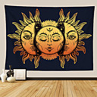 Tarot Divination Wall Tapestry Art Decor Blanket Curtain Picnic Tablecloth Hanging Home Bedroom Living Room Dorm Decoration Mysterious Bohemian Moon Sun Star