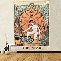 Tarot Divination Wall Tapestry Art Decor Blanket Curtain Picnic Tablecloth Hanging Home Bedroom Living Room Dorm Decoration Mysterious Bohemian Star