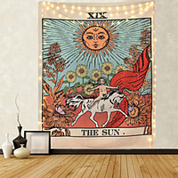 Tarot Divination Wall Tapestry Art Decor Blanket Curtain Picnic Tablecloth Hanging Home Bedroom Living Room Dorm Decoration Mysterious Bohemian Sun Flower miniinthebox
