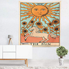 Tarot Divination Wall Tapestry Art Decor Blanket Curtain Picnic Tablecloth Hanging Home Bedroom Living Room Dorm Decoration Mysterious Bohemian Sun Horse