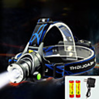 TD286 Headlamps Headlight Waterproof Zoomable 800 lm LED LED 1 Emitters with Batteries and Charger Waterproof Zoomable Rechargeable Adjustable Focus Camping / Hiking / Caving Cycling / Bike Traveling