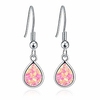 teardrop dangle drop earrings pink fire opal earrings 18k white gold plated gemstone jewelry gift for women girls