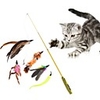 Teaser Feather Toy Interactive Toy Cat Toys Set Cat Pet Toy 6pcs Retractable Pet Exercise Releasing Pressure Plastic Gift