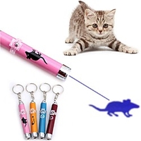 Teaser Laser Toy Interactive Cat Toys Fun Cat Toys Dog Cat Pets 1 Piece Glow LED Lighting UV Light Laser Engraving Scan Alloy Gift Pet Toy Pet Play