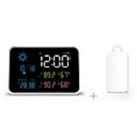 Temperature and Humidity Meter Indoor and Outdoor Thermometer Alarm Clock Weather Forecast Station Temperature Monitor