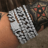 Tennis Bracelet Cuban Link Wave Fashion Alloy Bracelet Jewelry Gold / Silver For Party Evening Gift