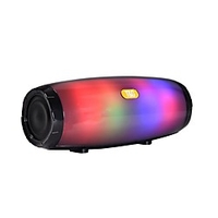 TG165 Portable Bluetooth Speaker Stereo Leather Column 5 Flash Style LED Subwoofer Wireless Outdoor Music Box FM Radio TF Card