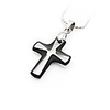 The Cross Shaped Crystal And 925 Sterling Silver With Platinum Plated Pendant