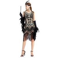 The Great Gatsby Charleston Roaring 20s 1920s Cocktail Dress Vintage Dress Flapper Dress Dress Prom Dress Halloween Costumes Women
