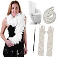 The Great Gatsby Charleston Roaring 20s 1920s Roaring Twenties Vacation Dress Flapper Dress Dress Costume Accessory Sets Flapper Headband Women