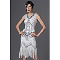 The Great Gatsby Charleston Roaring 20s 1920s Sparkle Shine Vacation Dress Flapper Dress Party Costume Masquerade Cocktail Dress Women