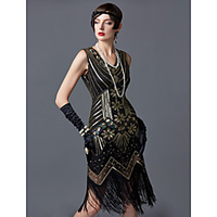 The Great Gatsby Charleston Roaring 20s 1920s Vintage Flapper Dress Cocktail Dress Ball Gown Prom Dress Women
