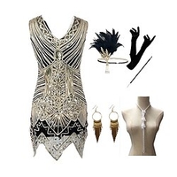 The Great Gatsby Roaring 20s 1920s Cocktail Dress Vintage Dress Flapper Dress Outfits Masquerade Prom Dress Women