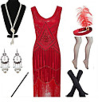 The Great Gatsby Vintage 1920s 1930s Hepburn Vacation Dress Flapper Dress Outfits Party Costume Flapper Headband Women