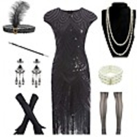 The Great Gatsby Vintage 1920s 1930s The Great Gatsby Vacation Dress Flapper Dress Party Costume Flapper Headband Women