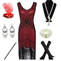 The Great Gatsby Vintage 1920s 1930s Vacation Dress Flapper Dress Outfits Party Costume Flapper Headband Women