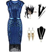 The Great Gatsby Vintage 1920s Vacation Dress Flapper Dress Outfits Masquerade Women