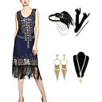 The Great Gatsby Vintage 1920s Vacation Dress Flapper Dress Outfits Masquerade Women