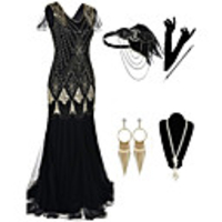 The Great Gatsby Vintage 1920s Vacation Dress Flapper Dress Outfits Masquerade Women