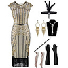 The Great Gatsby Vintage 1920s Vacation Dress Flapper Dress Outfits Masquerade Women