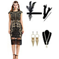 The Great Gatsby Vintage 1920s Vacation Dress Flapper Dress Outfits Masquerade Women