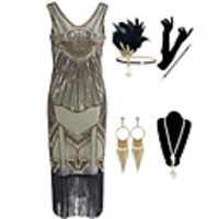 The Great Gatsby Vintage 1920s Vacation Dress Flapper Dress Outfits Masquerade Women