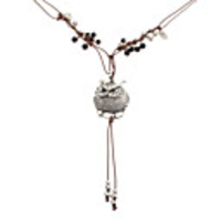 The Owl Zircon-Studded Alloy Necklace