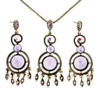 The Purple Dream Necklace with Earrings Set