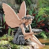 The Sunflower Fairy Statue Beautiful Angel Sculpture Realistic Figure Ornament Stone Garden Yard Art Outdoors Indoor Decoration miniinthebox