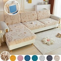Thick Jacquard Cation Sofa Seat Cushion Cover Elastic Furniture Protector for Pets Kids Washable Bear Pattern Sofa Cover 1/2/3/4 Seat miniinthebox