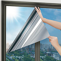 Thickened Glass Sticker Shading Sun Protection And Heat Insulation Film One-way Perspective Reflective Shading Film Electrostatic Sticking Glass Film 45100cm miniinthebox