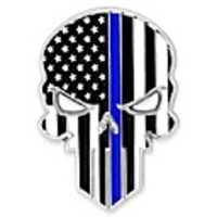 thin blue line skull police law american flag lapel pin 1 piece