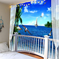 This is pure and fresh sea gulls fly the patterns of the tapestry or background cloth or decorative cloth