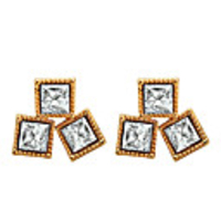 Three Box Triangle Earrings (Assorted Colors)