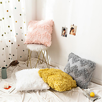 Three-dimensional Flocking Feather Geometric Texture Sofa Cushion Cover miniinthebox