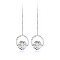 Three-Dimensional Twist Crystal Silver Ear Line