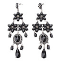 Three Flowers Silver Plated Earrings