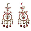 Three Leaf Flowers Round Silver Plated Earrings